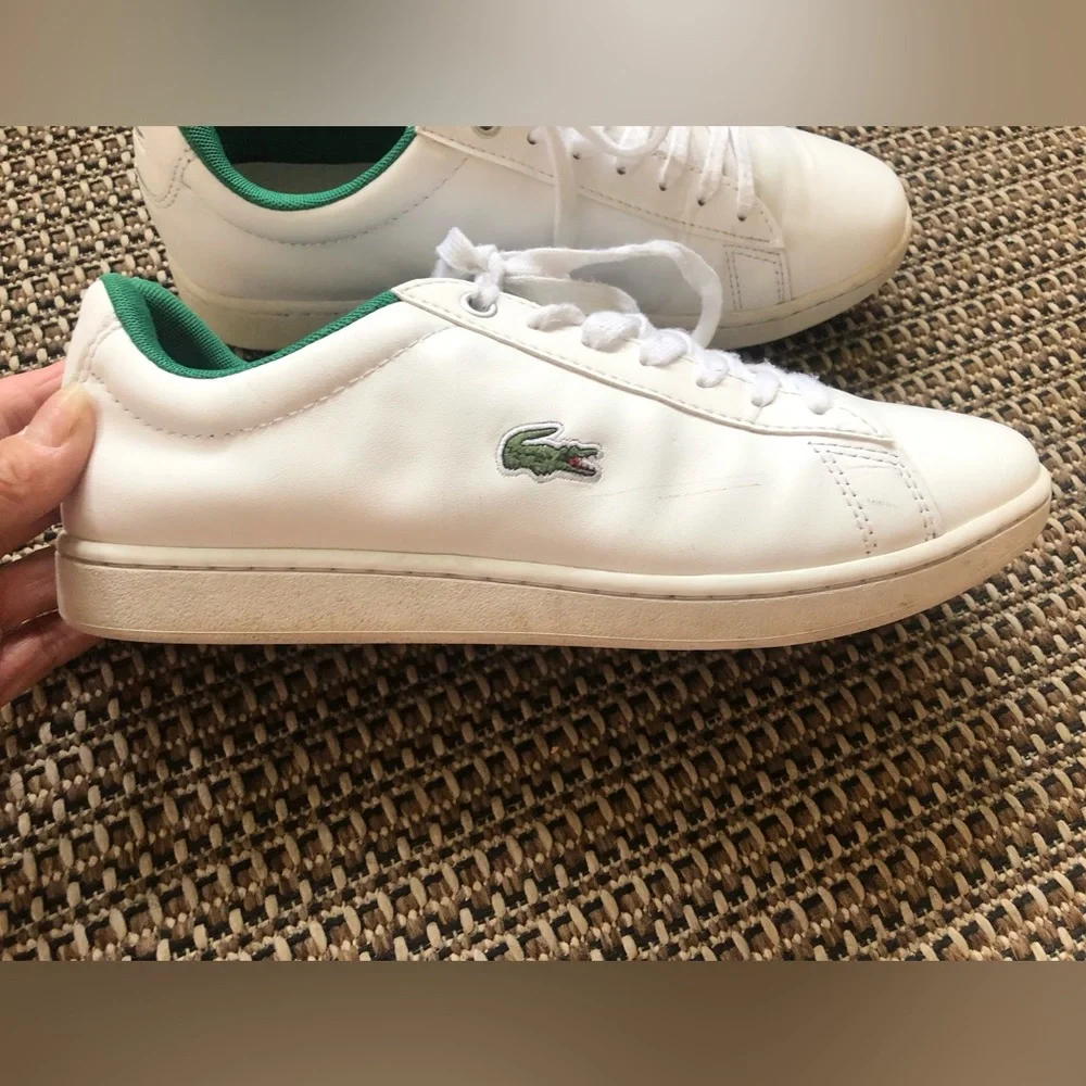 🐊 Lacoste Hydez White Leather Lace-up Sneakers/Tennis Shoes